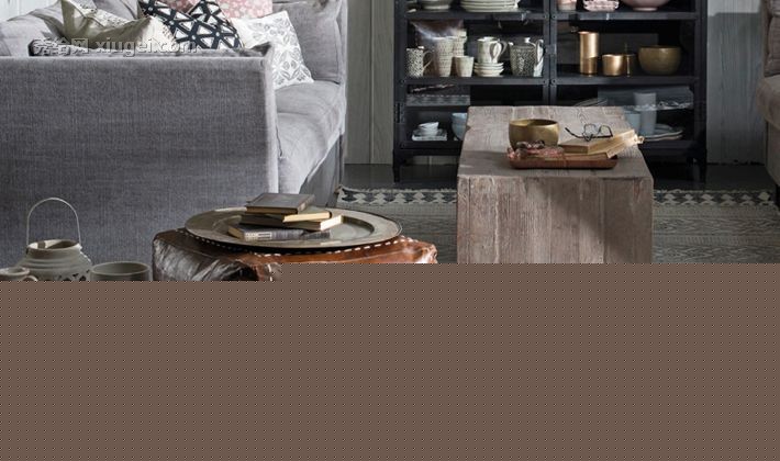 Home＆Cottage裂纹皮革脚踏凳，5617复古方形换鞋凳