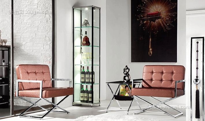 东博利尼现代极简酒柜，奢华钢化玻璃酒架，型号: YD853A