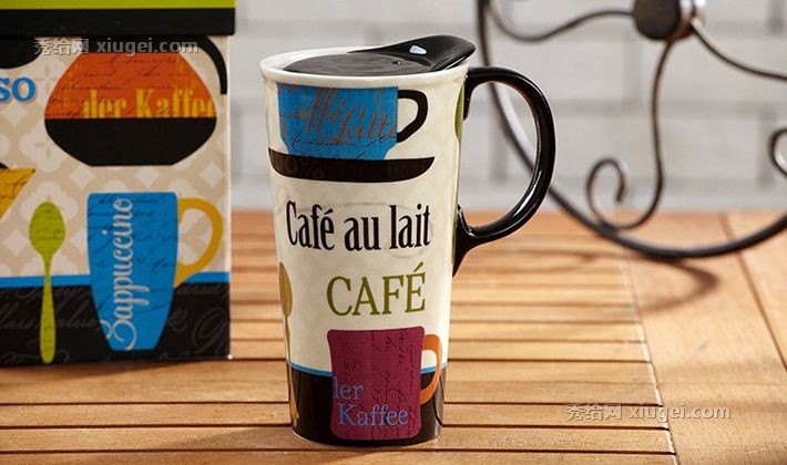 Evergreen牌印花马克杯，3CTM4448型陶瓷水杯，个性时尚设计