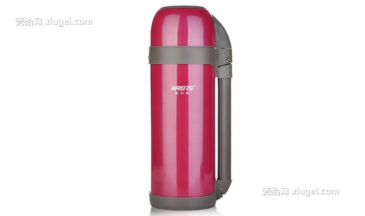 不锈钢家用户外旅游保温杯，HAERS/哈尔斯玫瑰色保温壶，大口径水杯