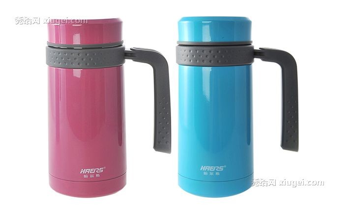 HAERS/哈尔斯手柄茶隔保温杯， LBG-450-1不锈钢商务办公杯