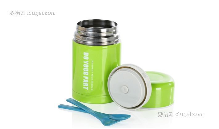 哈尔斯户外不锈钢保温壶，超大口径果绿色焖烧壶，型号: LTH-750A