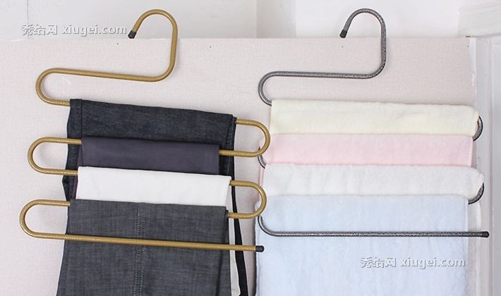艾思佳创意S形不锈钢裤架，多功能收纳裤架，货号: 97394
