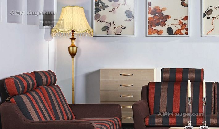 尚美瑞简欧布艺落地灯，时尚北欧落地灯，型号LJ706