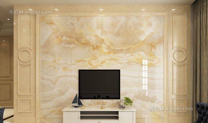 绅品大理石墙面瓷砖，电视墙微晶石材料，3D镜面背景墙装饰线条