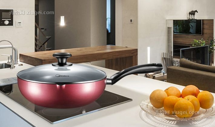 美的加厚热复合底炒锅，无油烟铝合金不粘锅，储热聚能蒸汽内循环炊具