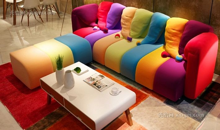 睿酷空间现代简约沙发，创意个性小丑沙发，小户型休闲沙发组合RK158