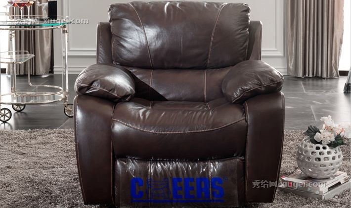 头层牛皮可摇单人沙发，芝华仕现代简约沙发，多层多线环保8753沙发