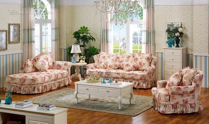 优家优乐棉麻布艺沙发，可移动U型组合沙发，实木小户型客厅家具，型号8116