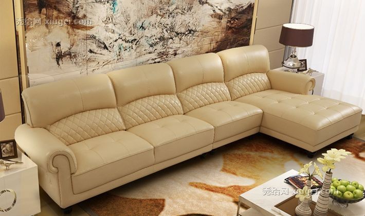 L型利豪客厅真皮沙发，大户型舒适沙发组合，现代简约LH进口加厚沙发