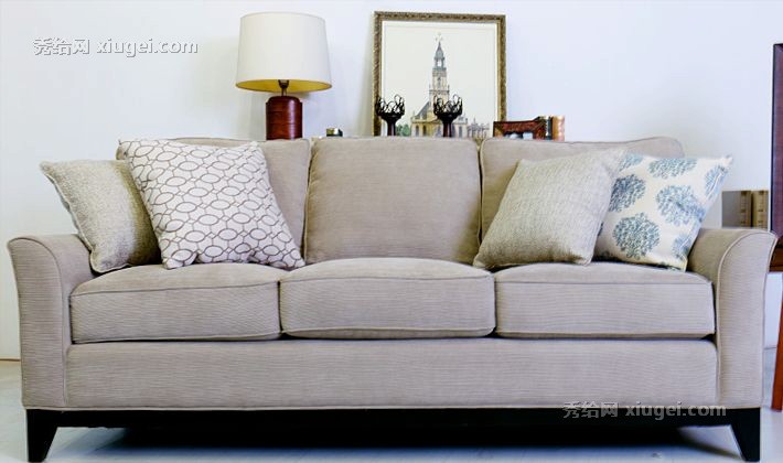 英堡来布艺沙发，雪尼尔面料简约沙发组，半拆洗纯实木底架沙发