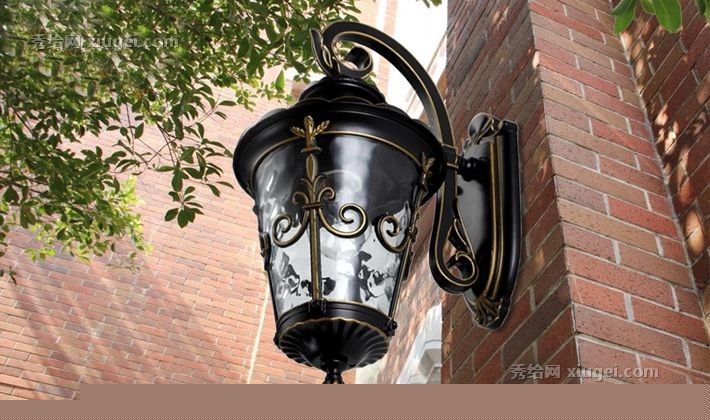 浪漫欧式壁挂式喷漆磨砂室外灯，硕磊SL1035铝合金扫金庭院灯