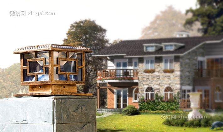 5W欧式朗吉蒂LED别墅庭院灯，智能光控落地景观灯，6052014太阳能灯柱