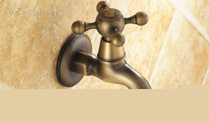 屈臣仕复古黄铜欧式龙头，冷水快开四分头多功能洗衣机龙头，货号8989