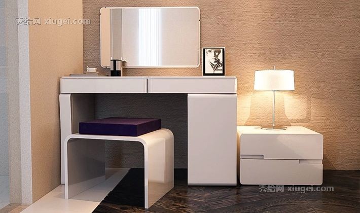 简氏北欧宜家烤漆储物梳妆台，多功能时尚单门梳妆柜，ZT065