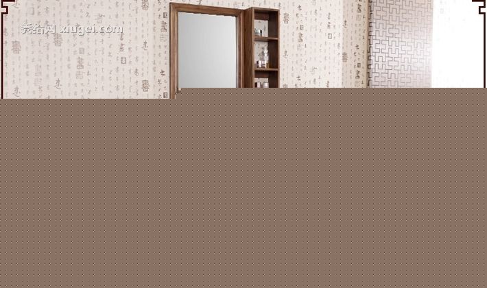 科曼达品牌中式仿古实木浴室柜，落地组合式雕花卫浴柜，型号KM82051