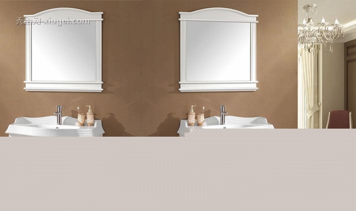 菲斯朗格进口橡木台盆浴室柜，白色优雅韩式整体悬挂式台盆，货号VP-F812