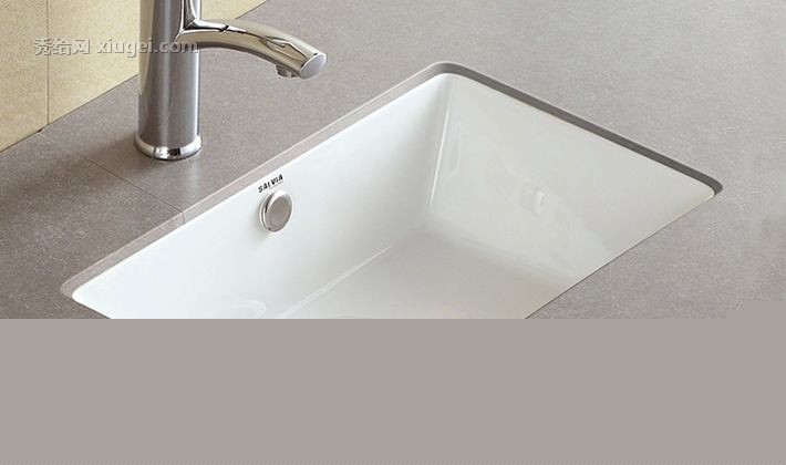 莎斯尼亚现代陶瓷台下盆，喷油抗污矩形洗脸盆，型号T1002-3