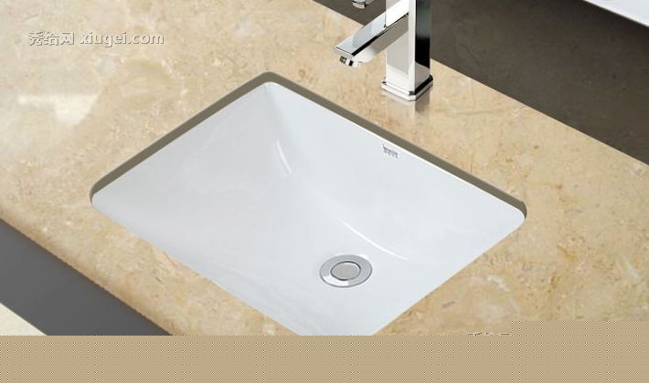 恒成卫浴陶瓷台盆，防污抗菌台下盆，12L镶入式智洁釉洗脸盆5202TX3