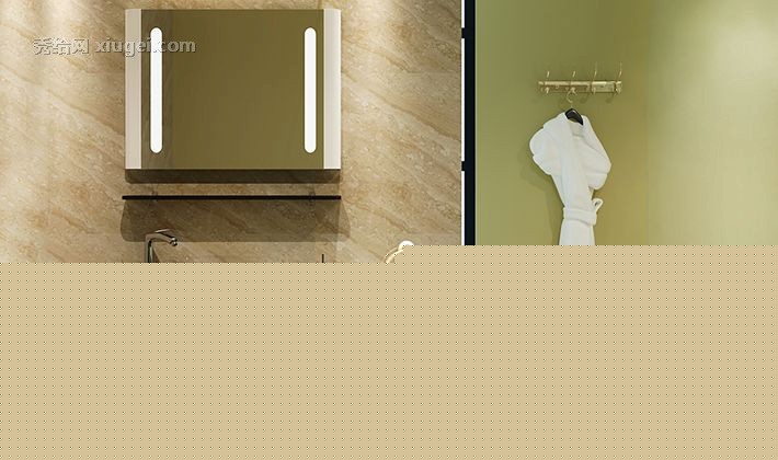 法瑞达品牌F6611型号的现代浴室柜组合，陶瓷实木洗手盆柜组合