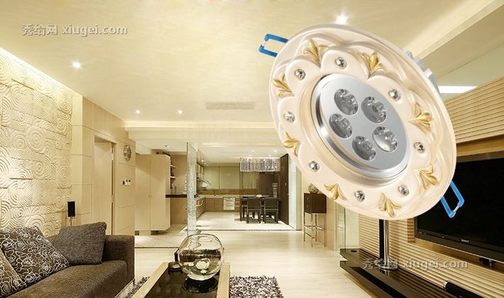 帆欣欧式树脂雕花过道灯，描金嵌水晶LED筒灯，型号: 1003