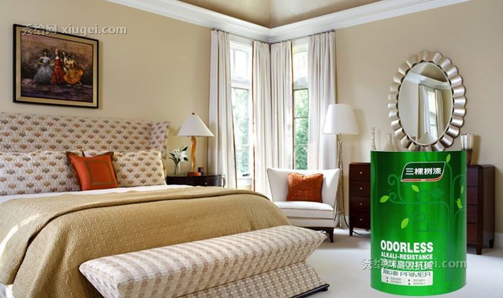 三棵树除味抗碱优质哑光底漆，防霉环保白色内墙涂料，型号: SDI005/20kg