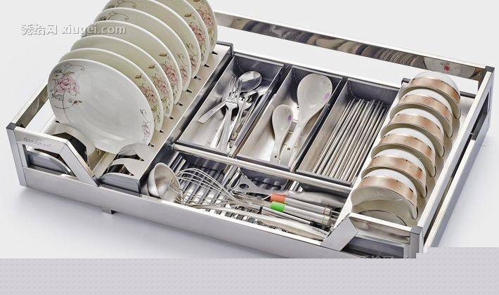 卡贝不锈钢阻尼拉篮，加宽加厚双层设计，超大空间食品级厨房碗篮LL8