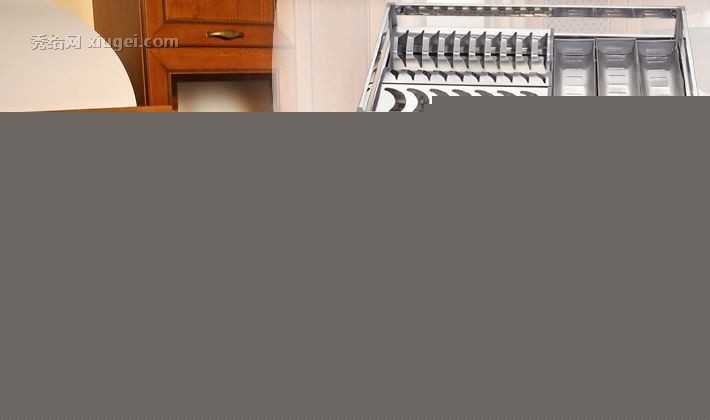 304不锈钢厨房碗篮，卡贝超静音阻尼橱柜拉篮，加厚加宽双层设计调味篮