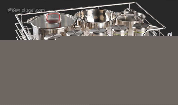 304不锈钢拉篮碗篮，悦盾厨房橱柜双层抽屉碗碟，食品级材质置物架