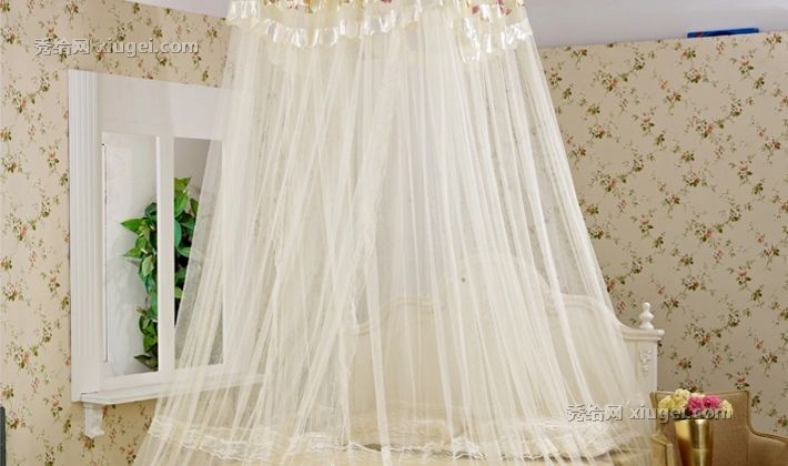 盛夏缦舞品牌吊挂圆顶式四门蚊帐，不锈钢支架蚊帐，货号y02