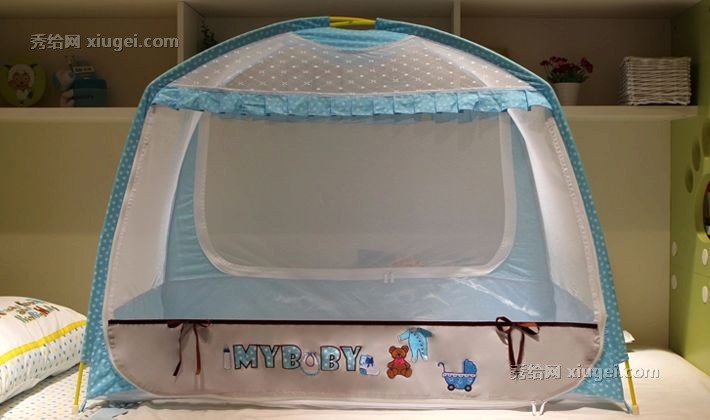 美朵嘉时尚蒙古包婴儿拉链蚊帐，卡通多款双门纱帐，儿童床防蚊帐