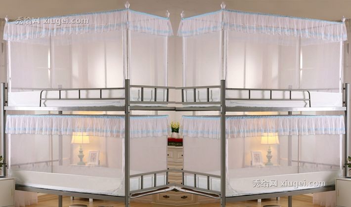 康亨学生宿舍单人床蚊帐，1.2m上下床蚊帐，拉链方形式子母床蚊帐