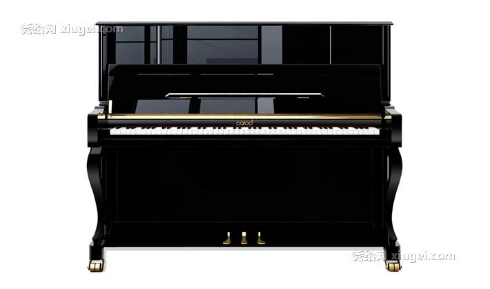 卡罗德黑色哑光立式踏板钢琴，鱼鳞松木防渗漆88键位演奏琴，型号：T23