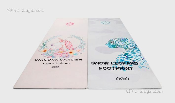 哈他彩色印花长方形瑜伽垫，天然橡胶防滑瑜伽毯，高温吸汗加长健身垫