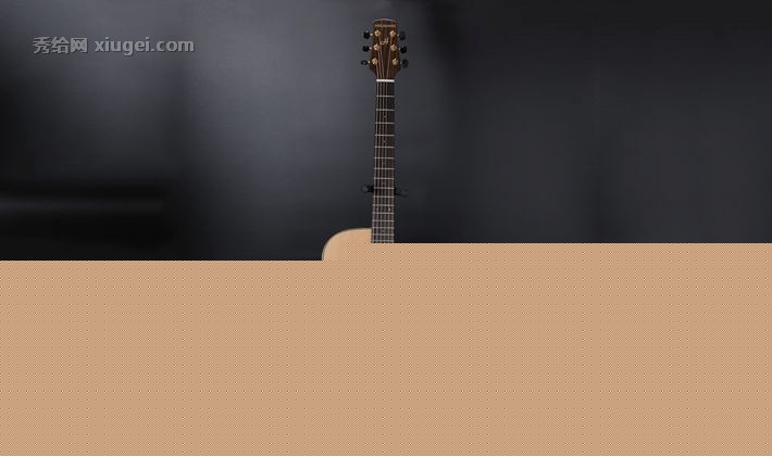 珠江41寸实木色吉他，云杉木封闭旋钮初学者乐器，型号：HDG-100C