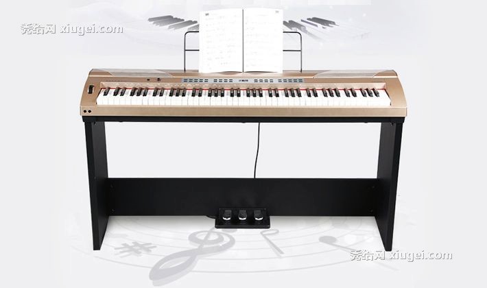 英昌黑色长方形数码电钢琴，便携式重锤键盘儿童练习琴，型号：KA90B