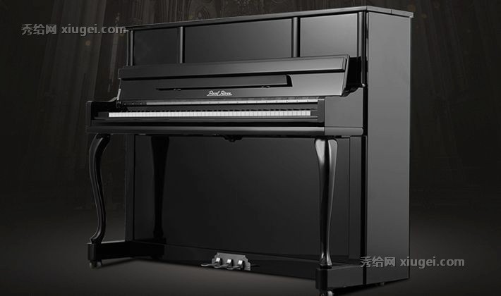 珠江黑色长方形立式钢琴，鱼鳞松木88键专用演奏琴，型号：C2S
