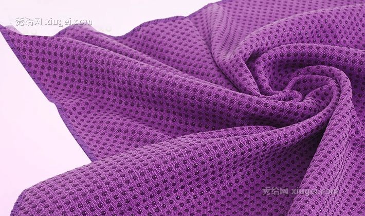 青鸟紫色长方形瑜伽铺巾，硅胶防滑环保健身毯，涤纶吸汗易洗瑜伽垫