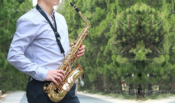 威柏尔金色喇叭形萨克斯乐器，黄铜漆金中音萨克斯风，型号：VAS-K300