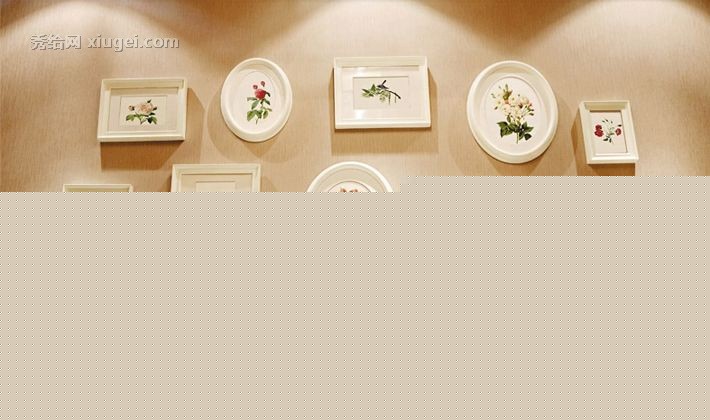 典忆美阁韩式田园纯色实木相框墙，浪漫12框组合装饰，型号: t-1bg