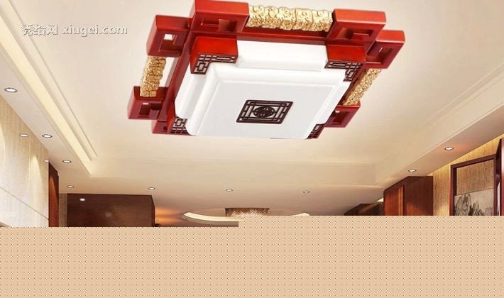 复古典雅上古灯饰品牌亚克力吸顶灯，现代中式LED卧室灯饰，型号1601