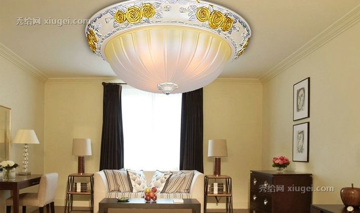 欧式华朵品牌亚克力吸顶灯，经典奢华LED雕花客厅灯饰，型号HD93030灯具