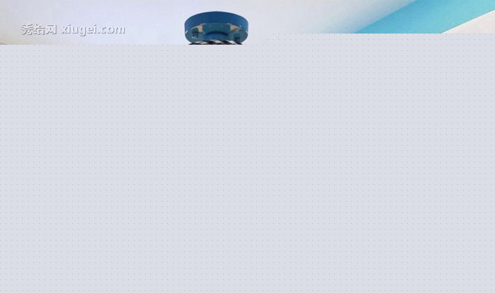 益虫地中海深蓝格纹吸顶灯，圆筒形布艺吸顶灯，型号 MX5238-1