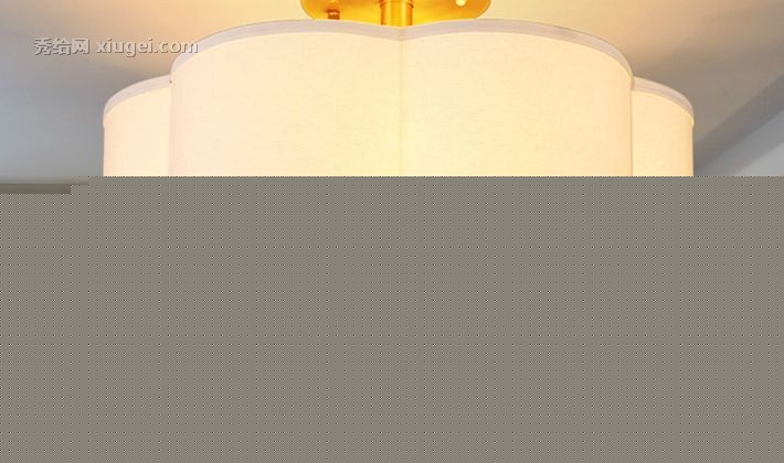 凯乔美式乡村布艺吸顶灯，多种光源手工编织花瓣吸顶灯，货号 YX966