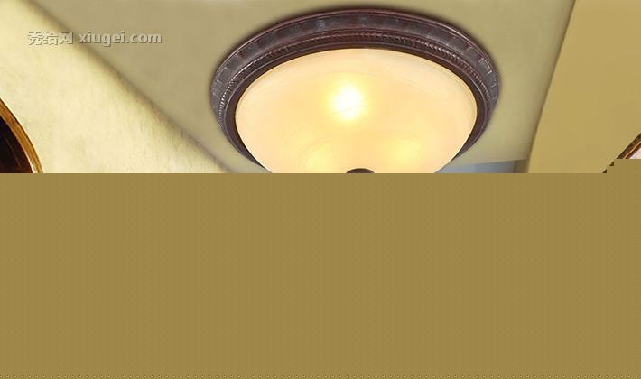 美式复古怀旧客厅灯，欧塞洛斯打造经典吸顶灯，亚克力材质暗纹灯罩
