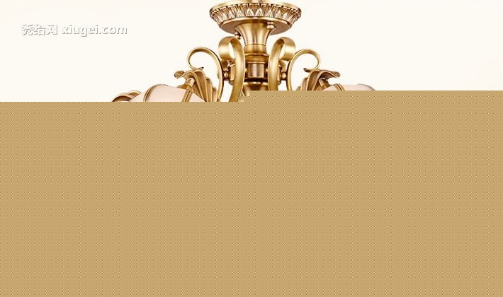 福瑞达全铜复古节能吸顶灯，热弯工艺浮雕吸吊两用灯，型号: T66-6