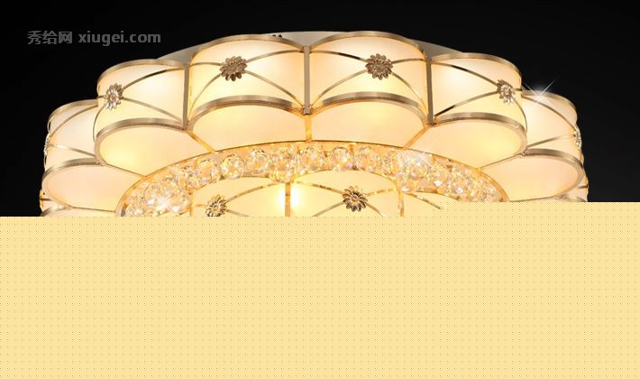 现代简约金色水晶灯，博维客厅大气吸顶灯，led梨花灯塔奢华灯具8125