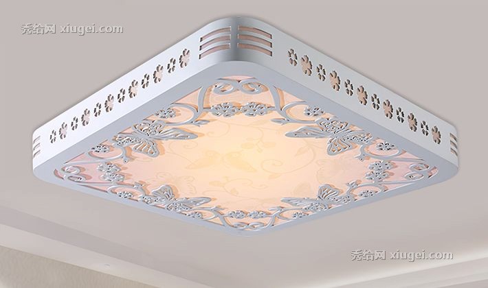 嘉饰邦8915F正方形雕花田园吸顶灯，高透光环保LED节能灯