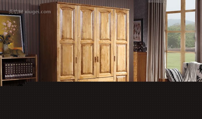 梵星豪斯品牌现代柏木材质衣柜，简约平拉门设计整体衣柜，接近自然美，环保更实用，型号YPD401