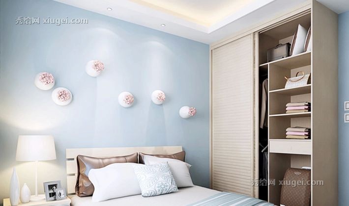 索菲亚尼斯百叶衣柜，两门板式简约衣橱，免费设计全屋定制推拉门衣柜